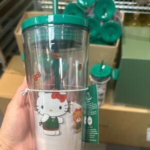 Hello Kitty Green and White Tumbler